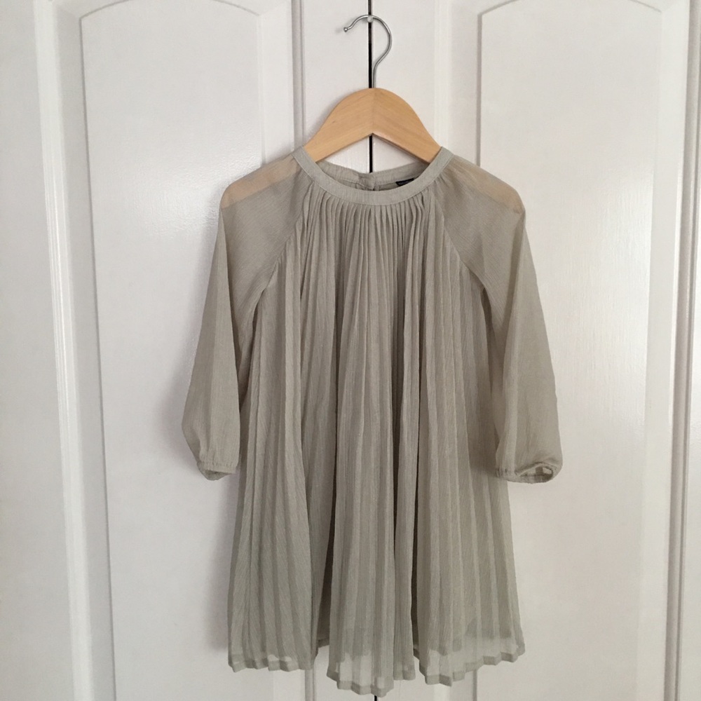 Baby Gap Gray Sparkle Pleated Dress